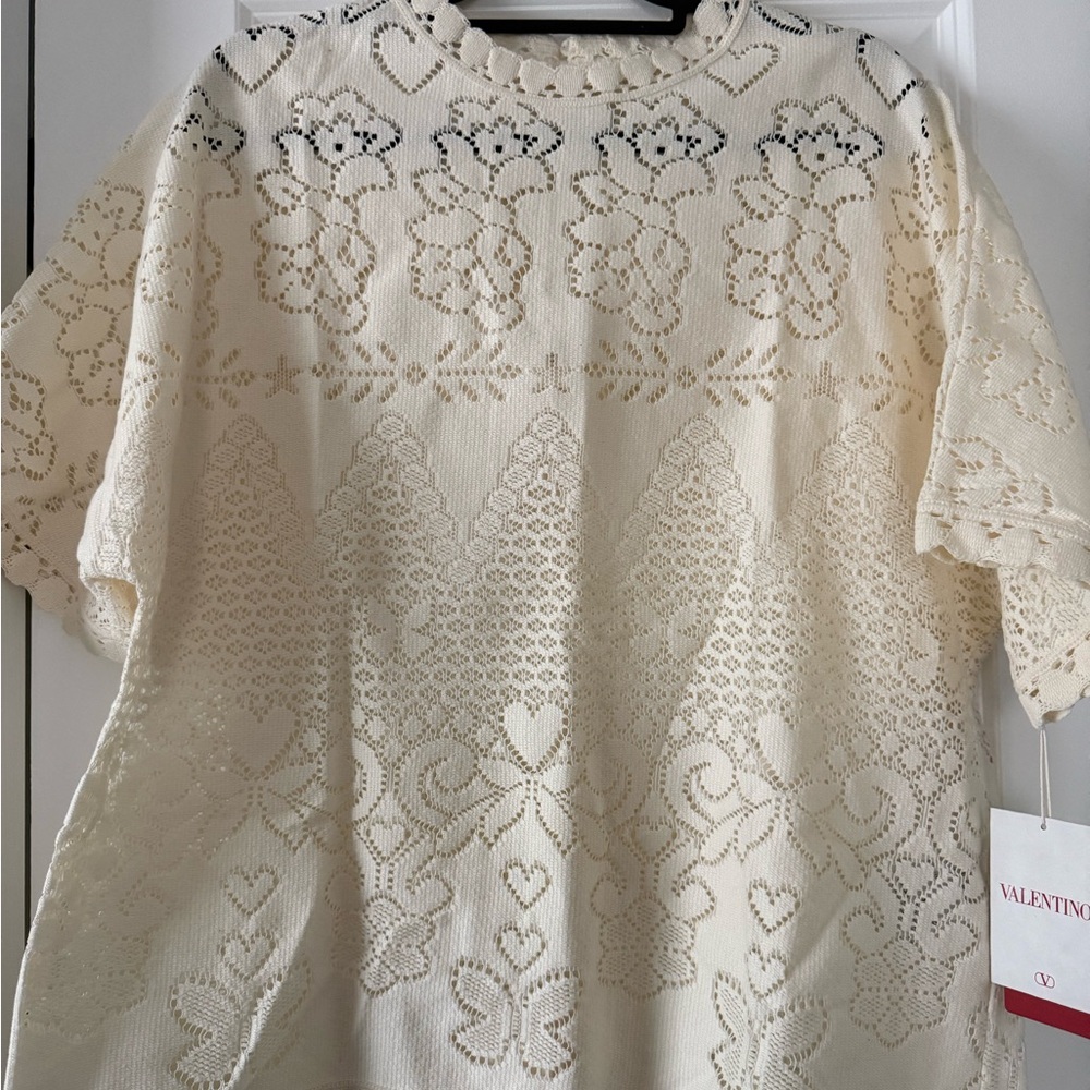 Valentino Ivory Floral Lace Blouse